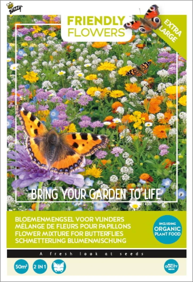 Buzzy Friendly Flowers Mix Vlinders 50 M2 1 Buzzy Friendly Flowers Mix Vlinders 50 M2