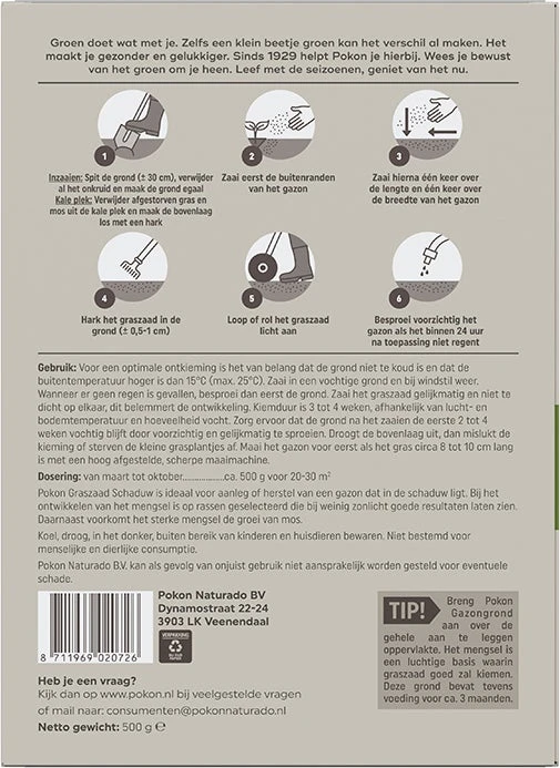 Pokon Graszaad Schaduw 500 G 2 Pokon Graszaad Schaduw 500 G - Afbeelding 2