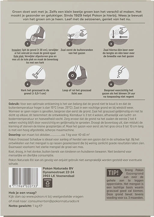 Pokon Graszaad Schaduw 1 Kg 2 Pokon Graszaad Schaduw 1 Kg - Afbeelding 2